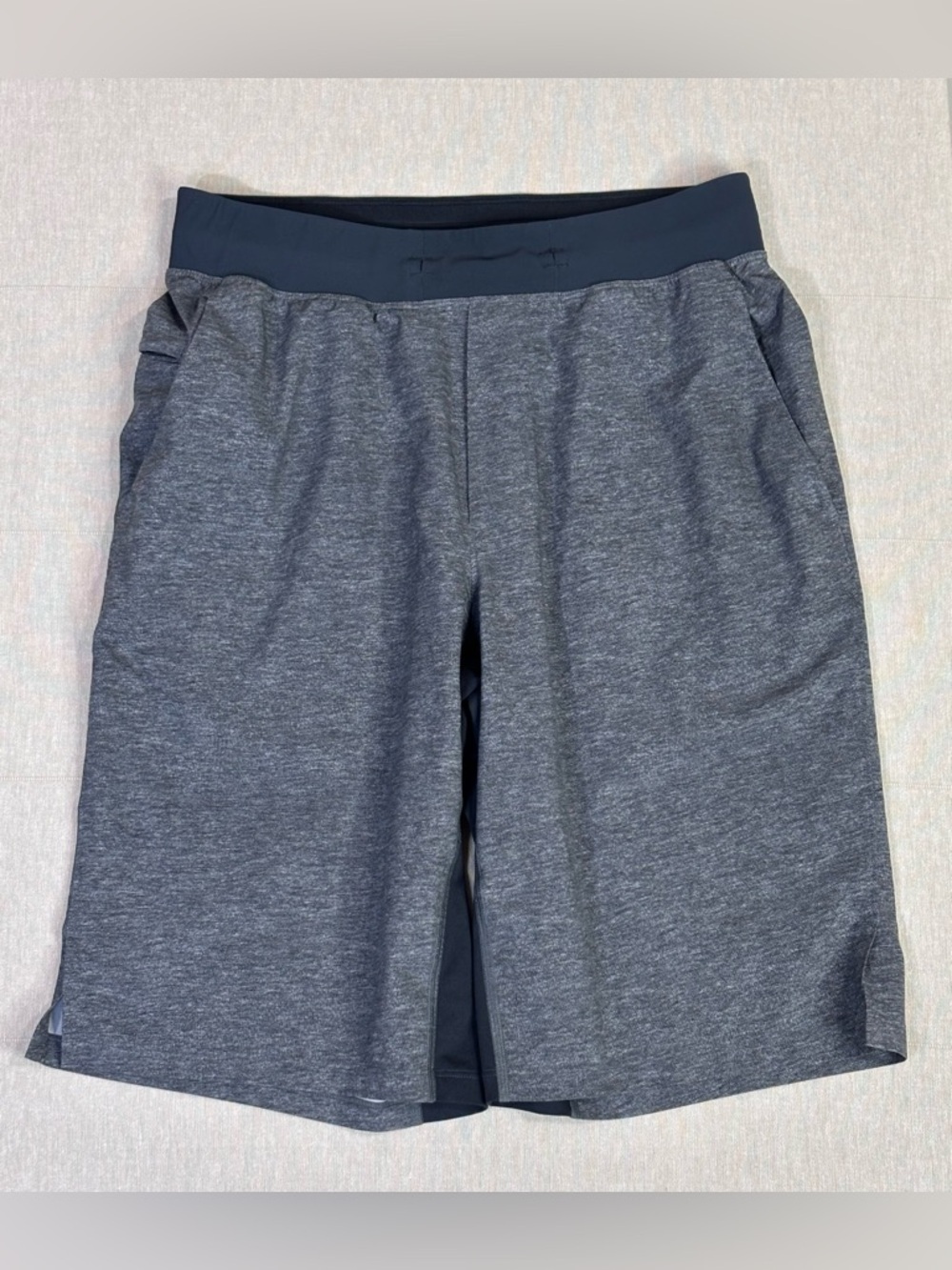 Lululemon Lined Training Shorts Gray Stretch Athletic Performance Size S